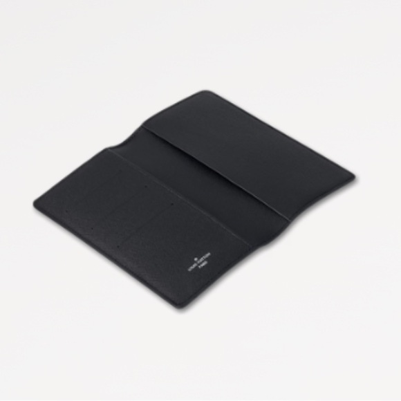 EUC [Louis Vuitton] Checkered Long Unisex Wallet Credit Card Holder Black/Grey - Picture 3 of 16